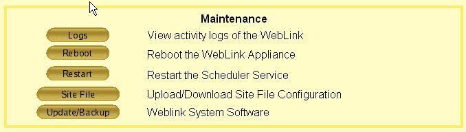 Setup - Admin Tab - Maintenance